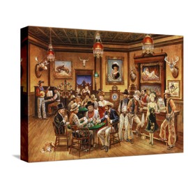 ART.COM Stretched Canvas Print Western Saloon by Lee Dubin, 16" x 12"