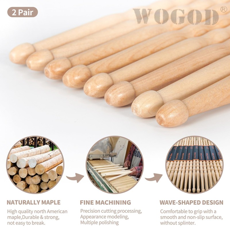 Drum Sticks 5A Drumsticks (Burlywood-2Pack)