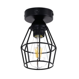 Maichis 12V RV Vintage Ceiling Light (Bulb Included), 12V RV Metallic Interior Light Fixture with On&Off Switch, 12V Semi-Flush Mount Ceiling Fixture with Metal Shade for Camper Trailer