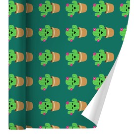 GRAPHICS & MORE Cute Cactus in Pot with Pink Flowers Gift Wrap Wrapping Paper Rolls