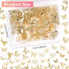 350 Pcs Gold Nail Charms and Gems, 10 Styles 3D