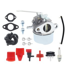 640086 Carburetor for Tecumseh HSK600 HSK635 TH098SA AH600 3HP 3.25HP 3.5HP 3.75HP Horizontal 2-Cycle Snowblower with Throttle Control Knob Kit