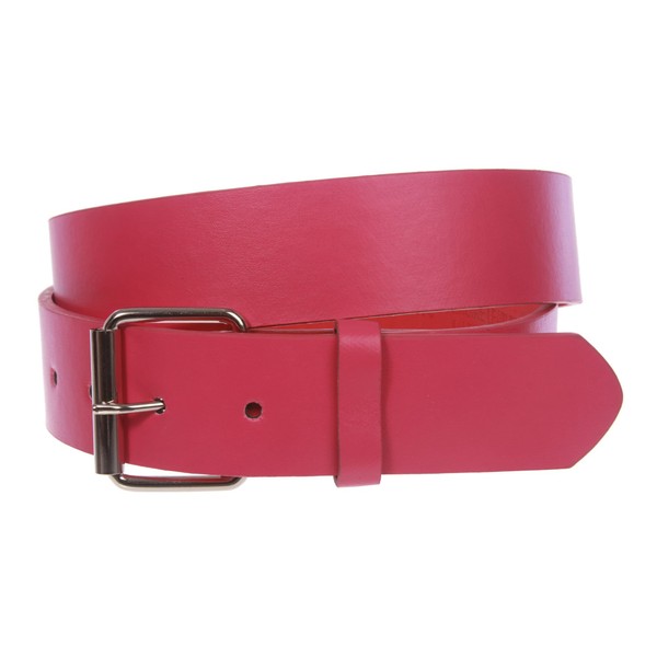 1 1/2" (38mm) Snap On Plain Leather Jean Belt With