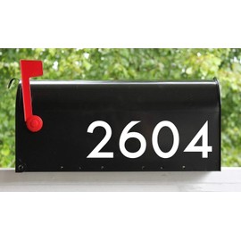 GREY - Modern Mailbox or House Numbers - 1" tall - Vinyl Decal - Custom Lettering Home Address Office - NOIR - Die Cut Sticker