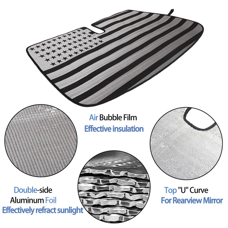 Windshield Sunshade Compatible with Fiat 500 2010-2024 ，Front Window Sun