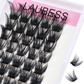 Lash Clusters 72pcs Individual Lashes Wispy Cluster Lashes D Curl Reusable Eyelash Clusters DIY Eyelash Extension Soft Individual Lash Extension Supplies (02-0.07D, 14mm)