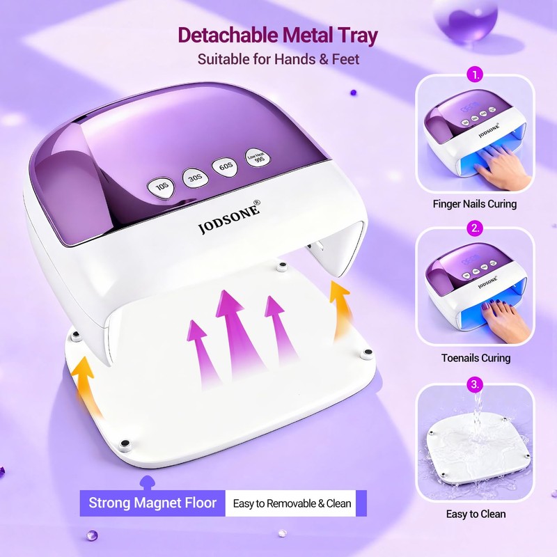 Cordless LED Nail Lamp Rechargeable Portable with 4 Timers LCD