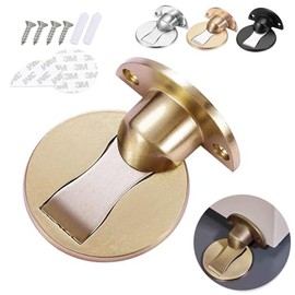 Tope de Puerta Magnetico Invisible, Detenedor de Tope Puerta, Succión para Puerta Pared de Choque de Metal Acero Inoxidable, Sin Perforar Superpegamento 3m, para Familia y Oficina (Dorado)