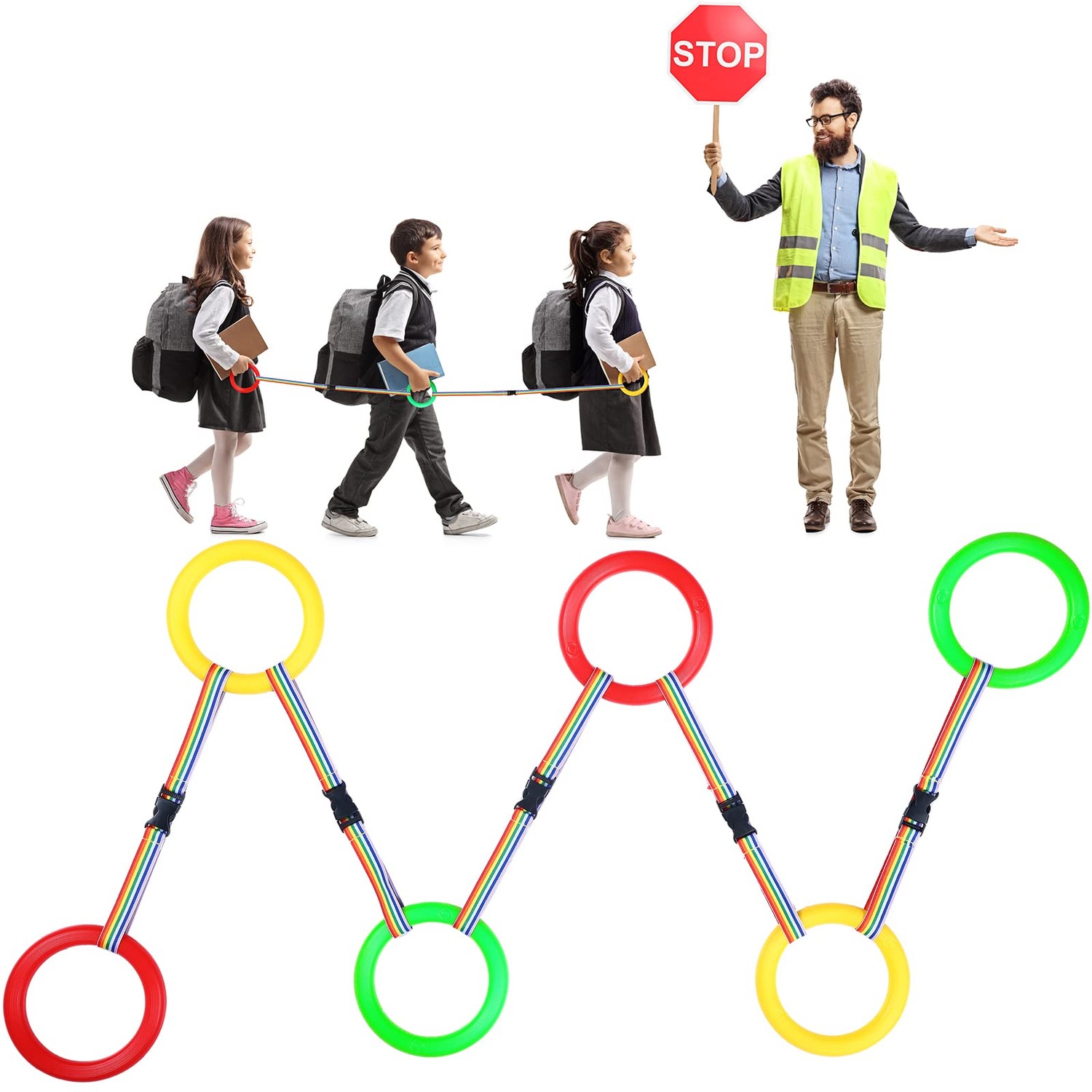 Shappy 6 Pcs Walking Rope for Preschool with Handles Preschool Rope for ...