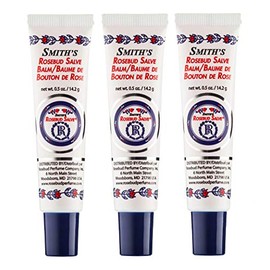 Rosebud Perfume Co. Original Rosebud Salve Tube Three Pack - Moisturizes and Protects Lips - Soothes Irritation and Dry Skin - 3 x 0.5 oz Tubes