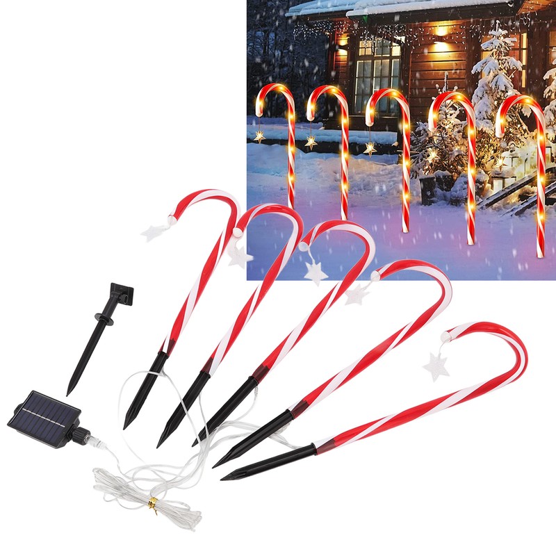 Christmas Candy Cane Lights 1 for 5 IP65 Waterproof 8