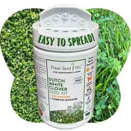 Flawn Seed Kits Dutch White Clover Seed Kit, Easy Spread Shakers, Low Maintenance Lawn, Alternative Ground Cover, Covers up to 500 Sqft