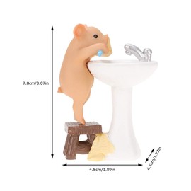 KEEPKAP Pig Statue Mini Pig Figurine, Resin Home Decor, Lucky Animal Garden Statue for Micro Landscape (Pig is Brushing Teeth)