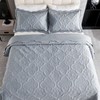 Cmfshape Oversize King Bedspread 120"x120",3 Piece California King Quilt,Lightweight Silver