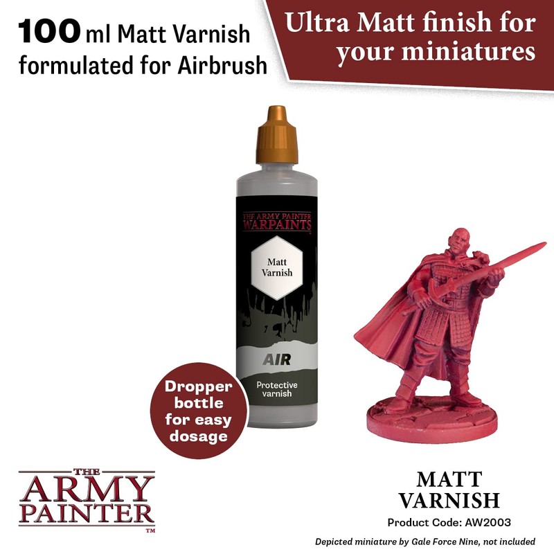 The Army Painter, Airbrush Matt Varnish, 100ml Dropper Bottle -
