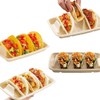Ebonee Disposable Taco Holders with 3 Dividers, Paper Taco Plates
