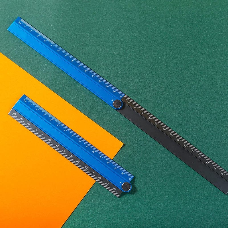 MISUVRSE Aluminum Alloy Foldable Ruler Simple Folding Metal Stationery Rule