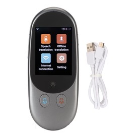 Language Translator Device 126 Different Languages 2.4inch LCD Touch Screen Portable Smart Voice Translation Device Black