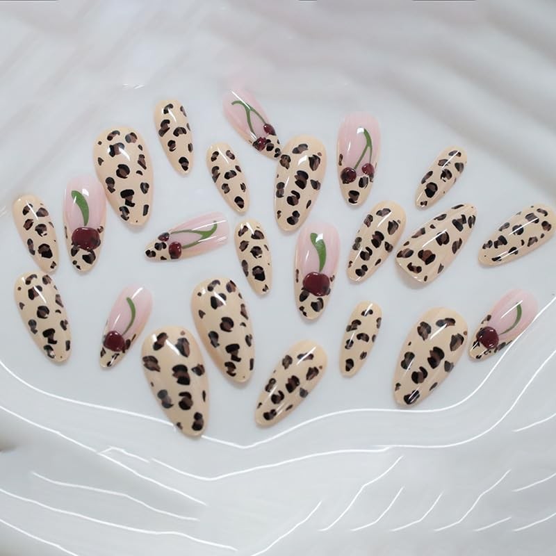 ONPRESS 24 Uñas Postizas De Verano, Almendradas Medianas, Con Diseño