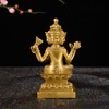 BRABUD Handmade Brass Thailand 4 Faces Buddha Statue Lord Brahma