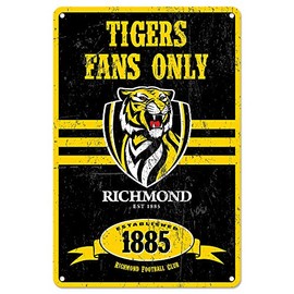 Richmond Tigers Fans Only Tin Sign