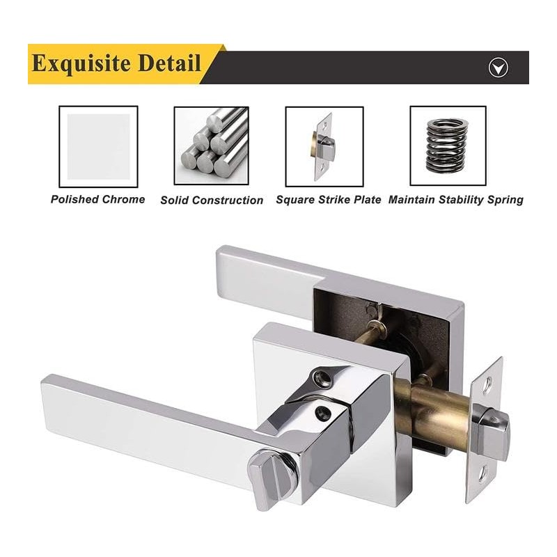 Probrico Heavy Duty Privacy Door Handle Lever with Contemporary Square