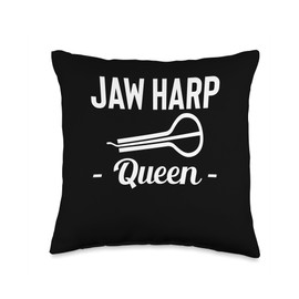 Jaw Harp Queen Jaw Harp Player Throw Pillow