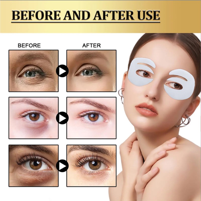 DEGHOUY E Shape Korean Eye Patches, 5 Pairs Deep Collagen
