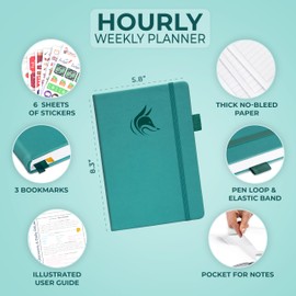 Clever Fox Planner Schedule – Undated Weekly & Monthly Life Planner with Time Slots, Appointment Book & Daily Organizer, A5 (Turquoise)