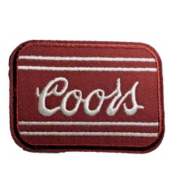Athena Brands Coors Banquet Beer Vintage Burgundy 3x2.75in Embroidered Iron-on Patch
