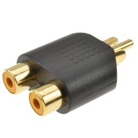Mr. Gadget's Solutions® GOLD RCA Audio Cable Y Splitter Adapter Twin Phono Female to Single RCA Male