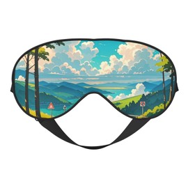 Anime Sky Print Sleep Eye Mask - Adjustable Design,Suitable for Sleeping Outdoor Camping Travel