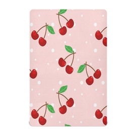 YEGAME Cherry Fitted Crib Sheets for Unisex Baby, Soft and Breathable Portable Mini Stretchy Crib Sheet for Standard Crib and Toddler Mattresses, 52 * 28 Inch