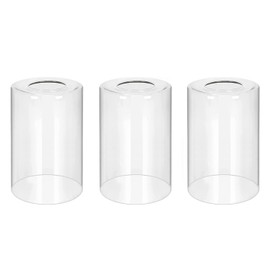 3-Pack Clear Glass Shade for Light Fixtures, Cylinder Glass Lamp Shade Covers Replacements, 5.5In Height, 3.54In Diameter, 1.65In Fitter Globe Glass Shades for Wall Sconces Chandeliers Islands Pendant