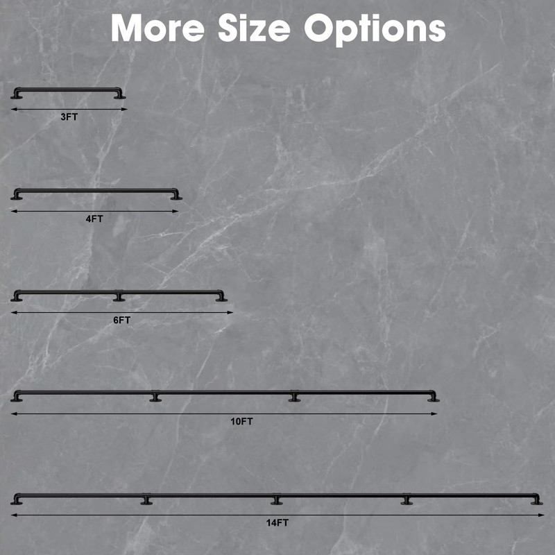 DAMEING 4FT Heavy Duty Stair Handrail, Galvanized Metal Pipe Hand