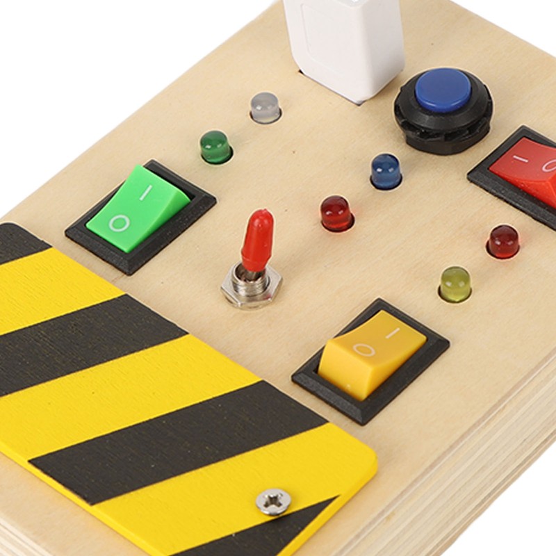 Light Switch Sensory Board Electric Wooden LED Early Education Color
