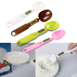 Pink Kitchen Digital Spoon Scale High Accuracy Weighing with LCD Screen Display for Measuring Butter, Flour, Cream, Tea, Spices