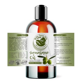 Bella Terra Oils - Organic Squalane Oil 16 oz - Pure Organic Squalanes Extract, Enriched with B-Vitamins & Omega Fatty Acids, Elevate Your Skin Care Regimen