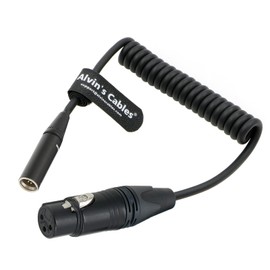 Alvin's Cables Mini XLR 3 Pin Male to XLR 3 Pin Female Audio Cable Coiled Cable for Blackmagic Pocket Cinema Camera BMPCC 4K/6K, Video Assist 4K, Sharp 8K Cam