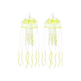 Jellyfish Earrings Light Up Glow in The Dark Unique Weird Fun Fluorescent Party Earrings for Women Men Waterproof Costume Accessories for Rave Festival Night Events