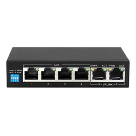 Hored AI106 Smart Switch Poe with 6 Ports, 4 Ports, 802.3af, 802.3at, 48V, 60W, Transmission up to 250 Meters, Smart Functions