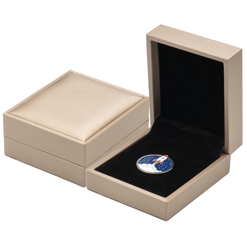 COWFEX Small Single PU Pin Display Box Case for Gift