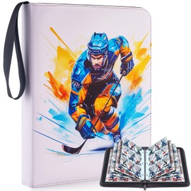 MewVeer Hockey Card Binder, Cards Binders Holds 900 Cards, 9 Pocket with Sleeves, Portable Cards Album for Sports Cards Collectors and Enthusiasts