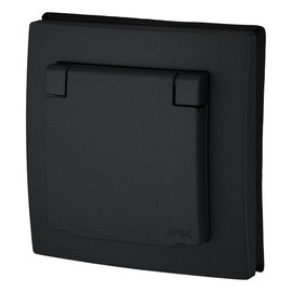 ET-1 Series Flush-Mounted Socket IP44, Plug-In Terminal, All-in-One, Pack of 2, Black