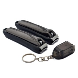 2 Cortauñas Premium antisalpicaduras con almacenamiento de uñas con lija de alta precisión y mini cortauñas de bolsillo de REGALO