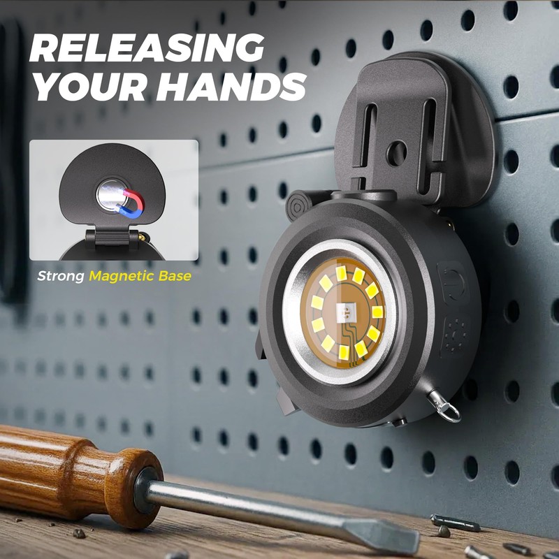 HOKOILN Clip On Hat Light 2-Pack, Rechargeable LED Cap Light