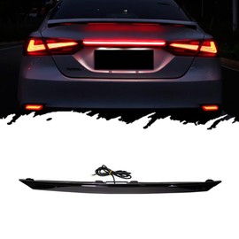JDMTECH Smoked Lens Dynamic Sequential Turn Signal Lamp LED DRL Brake Light Rear Taillight Trunk Bar Compatible with 2018 2019 2020 Toyota Camry