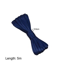 5Meters Dark Blue Satin Piping Trim 0.6cm Wide Piping Bias Tape for Sewing Fabric Edge Trimming
