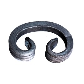 UHRIG C Scroll Arch, Iron Snail Forged 12 x 12 mm Square Steel, Wrought Iron Decorative Element for Railings, Fences and Much More 100 x 70 mm