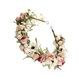 TOVINANNA Delicate Floral Wedding Headdress Stretchy Headband with Vivid Artificial Flowers for Brides Comfortable and Elegant Garland Hair Accessories for Special Occasions
